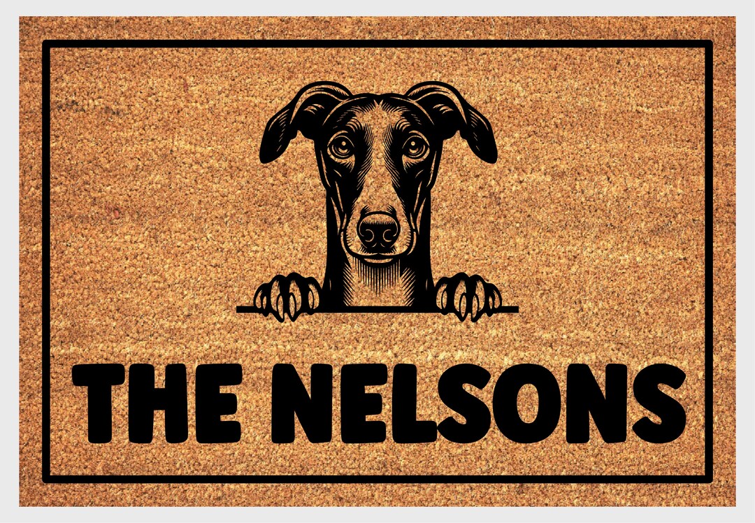 Greyhound Doormat Personalized Greyhound Welcome Mat Sizes MakerPlace by Michaels